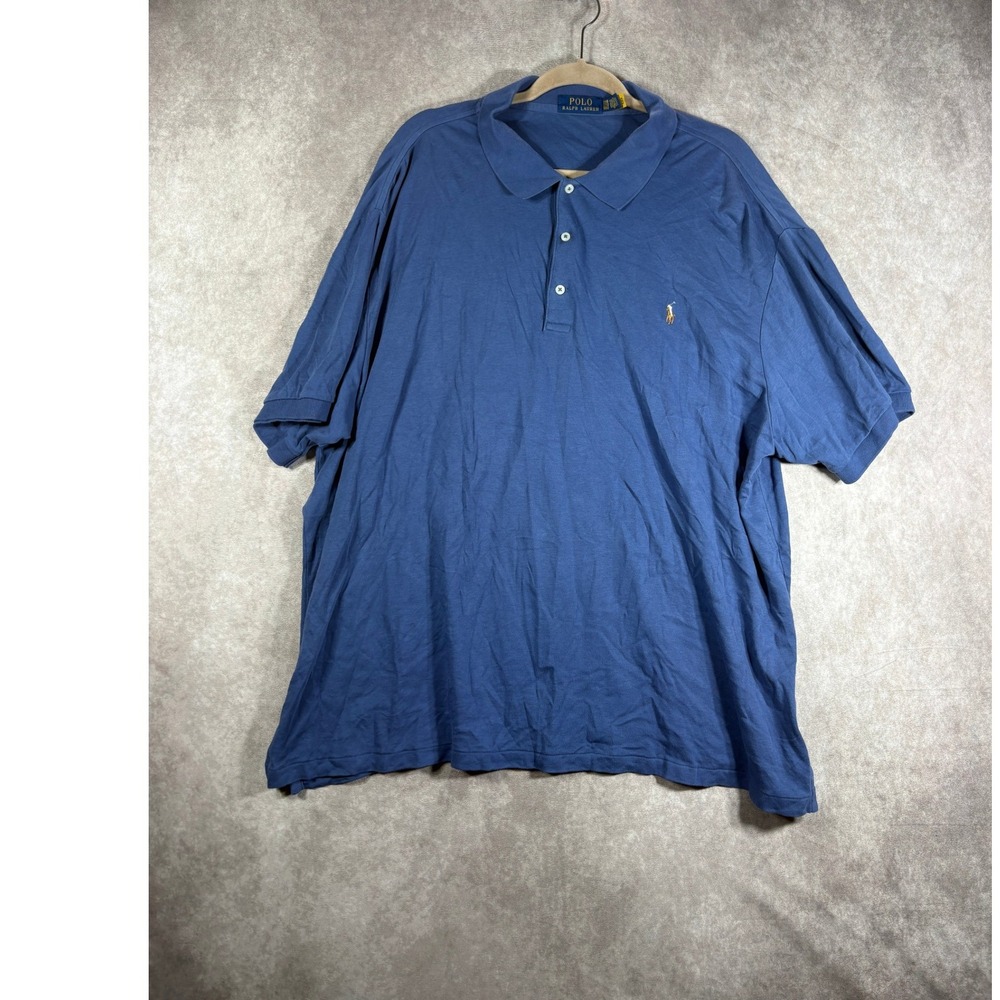 Polo Ralph Lauren Shirt Mens 2XB Blue Short Sleeve Polo Classic Fit Cotton Logo